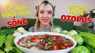 Eat raw octopus with Thai sauce