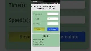 JavaScript Simple Projects With Source Code - JavaScript Speed Calculator