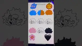 ⍰ 🎃🌸🖤 Emoji Color Mixing Palette Beetlejuice #beetlejuice #colors