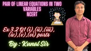 Pair of linear equations | Class 10 | Maths Chapter 3 | NCERT/Basic Concept l EX -3.2 Q-1