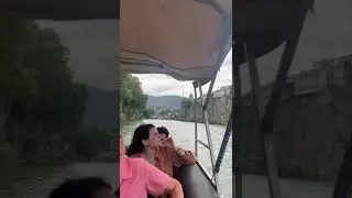 Boat trip on the Mtkvari river in Tbilisi, Georgia