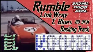 Rumble - Link Wray Backing Track | E Blues 80 BPM - Drum and Bass only