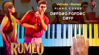 Vethala - Romeo Song Piano Cover with NOTES | AJ Shangarjan | AJS