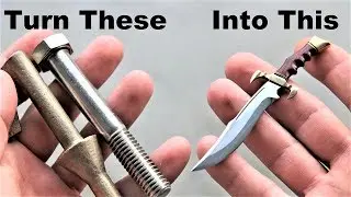 I Turn A Bolt And Brass Key Into Another Little Hunting Knife (but this ones better)
