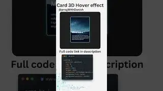 Card hover 3D animation 