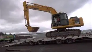 Freightliner COE Delivers a Komatsu Excavator. Shellharbour Boat Ramp Rebuild 1
