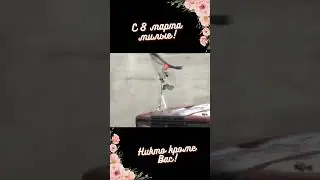 С 8 марта милые! Happy March 8th dears! Ювелирное вождение с розой в вазе на капоте👏👏👏