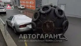 На Днепровской швартовый кранец упал с грузовика и раздавил Mitsubishi Galant