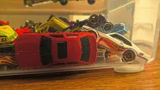 A lot of Toy Cars Jumping in Water from Springboard