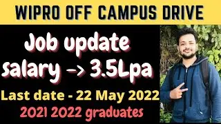 Wipro Off Campus Drive May 2022 || Latest Job Update || Wipro Elite NTH 2022