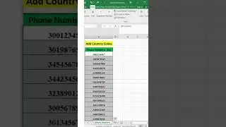 How to add Country code to a mobile number  | Excel Tips and Tricks #shorts #viral  #youtubeshorts