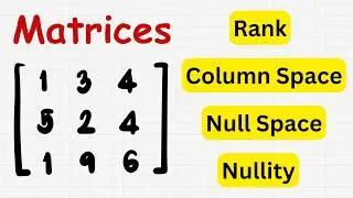 No One Taught Rank, Column Space, Null Space and Nullity of a Matrix Like This