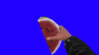 Watermelon Slice in First Person [BLUE SCREEN]