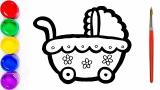 how to draw a stroller for kids / как нарисовать коляску для детей / كيفية رسم عربة للأطفال