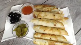 Это очень вкусно!Трубочки с брынзой и зелёным луком 🔥
