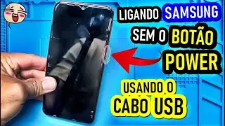 Como LIGAR celular SAMSUNG sem o BOTÃO de LIGAR usando o cabo USB! Todos os SAMSUNGs da linha A