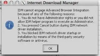 IDM cannot engage advanced browser integration... ERROR