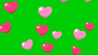 Heart shower! Green screen video! No copyright!