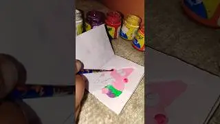 how to make a mini paper painting/day 2 mini painting #art #challenge #cute #shorts