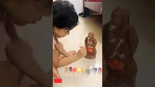 Clay Ganesh (Ganpati) Murti Painting by Theertha with Video Bucket TV
