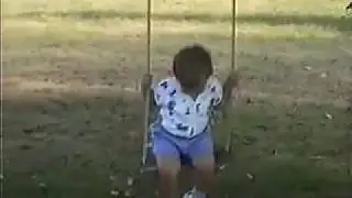 Alex on the Swing at Doris's House 29 August, 1998