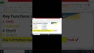 Len, Append, Clear, Count, Extend, Insert, Index and Remove in Python | Day 5 | Python Tutorial