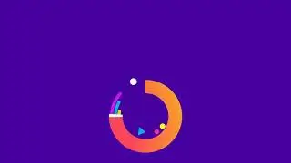 Motion graphics animation created in Microsoft PowerPoint, circle and objects spinning animation