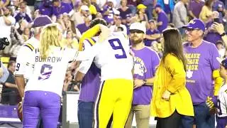 Joe Burrow dons a 'Burreaux' jersey on LSU's senior night