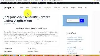 Jazz Jobs 2022 || Mobilink Jazz Careers Apply Online