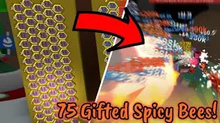 🔥75 Max Level Gifted Spicy Bees In Bee Swarm Simulator!