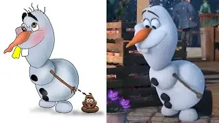 Frozen 2 Elsa, Anna, Olaf Funny Drawing Memes | Try Not To Laugh