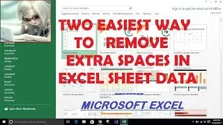 Two Easiest way to remove a n extra spaces in cell-Excel