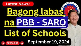 PBB SARO Latest Updates List of Schools