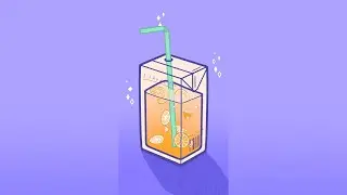 cartoon juice box (aesthetic)🧡