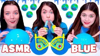 ASMR Blue Giant Gummy Ball, Nerds Rope Candy Mukbang