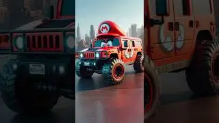 A huge hummer, in the form of Mario 🏎️#supermario #mario #funny #luigi #princess #cartoon #nintendo