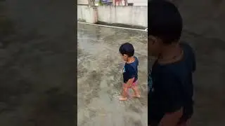 Nandu#harsha #harshu enjoyed with rain water