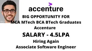 Accenture again hiring for Associate Software Engineer Role Apply now