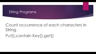 Core Java - Count the Occurrences of Each Character in String
