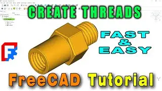 How to create threads in FreeCAD | FreeCAD 1.0 Tutorial for Beginners Exercise #16 
