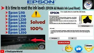 How To Reset Ink Levels In Epson L380/L220/L365 || Epson Printer it is time to Reset the ink levels