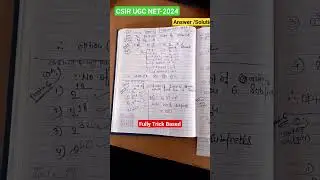 #Solution /Answer #CSIR UGC NET #2024 (July)#Fully Trick Based