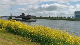 U-17 submarine transported over Dutch rivers