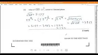 CSEC mathematics June 2022 paper 2 number 1