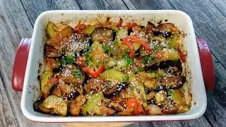 Вкусное овощное рагу с баклажанами. Овощной гарнир без лишнего жира и заморочек.