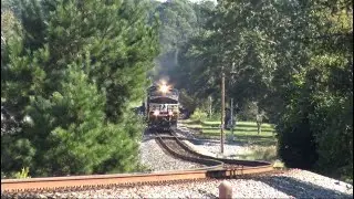 NS 4002 Leading Train 152 in GOLDEN Light on the GS&F in El Dorado and Chula, GA