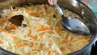 👌Переселенцы готовят. Очень вкусная квашеная капуста в рассоле.
