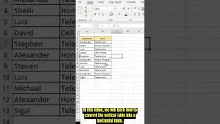 How to convert vertical table to horizontal table? #shorts