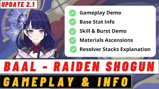 BAAL Genshin Impact GAMEPLAY, ASCENSION MATERIALS, SKILL AND STAT | RAIDEN SHOGUN Genshin Impact 2.1