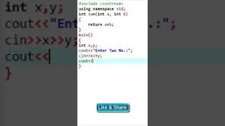 Program to find addition of two numbers using function in C++ programming language | Learners Region